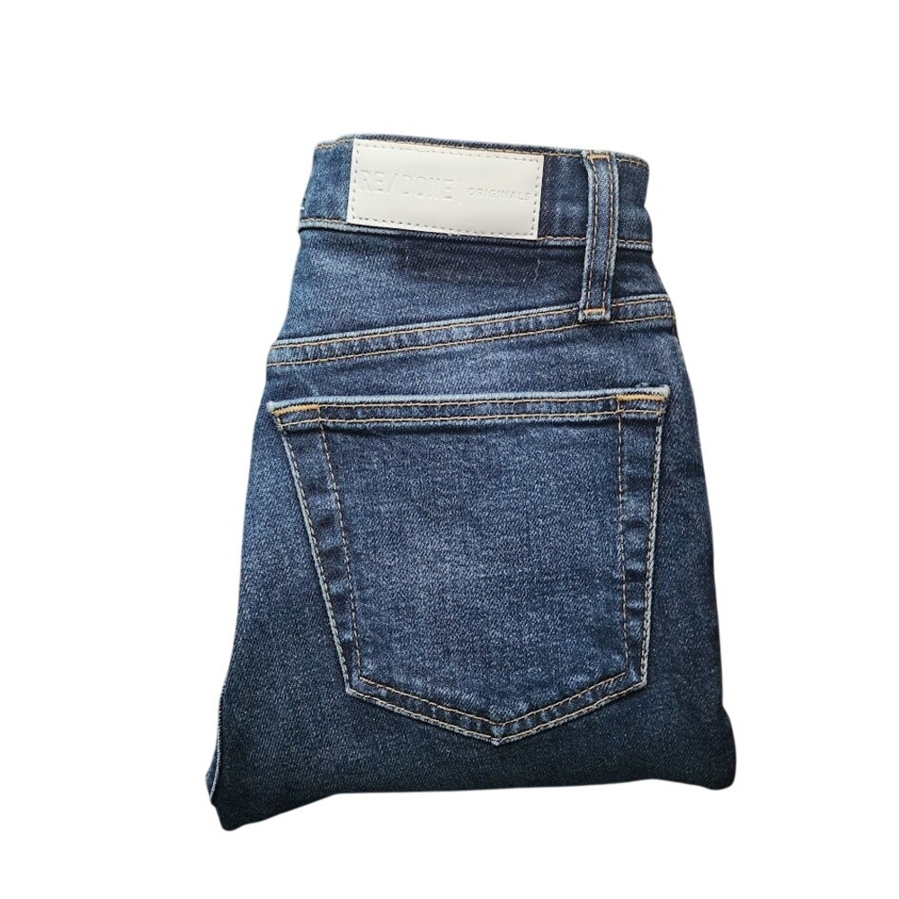 RE/DONE Originals High Rise Ankle Jeans 90s Straight dark indigo button fly‎ 23